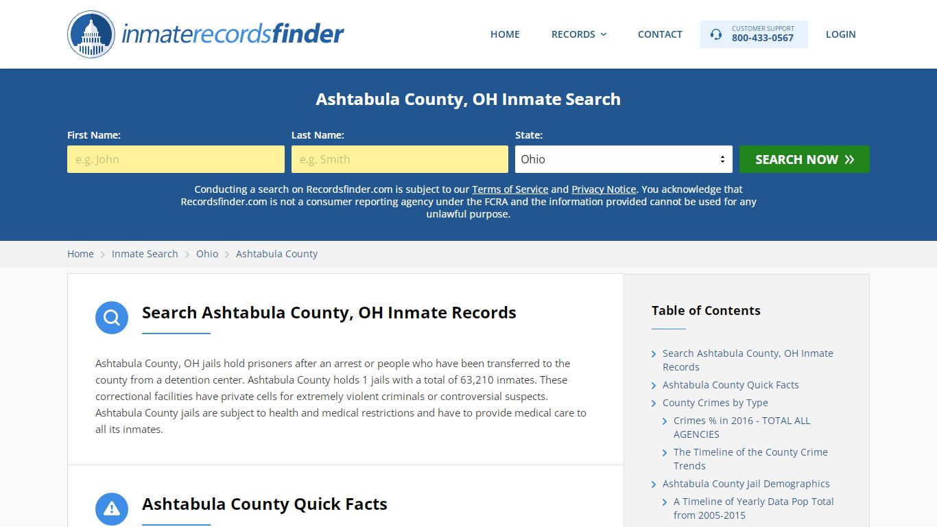Ashtabula County, OH Inmate Lookup & Jail Records Online