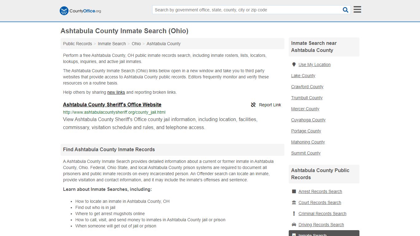 Inmate Search - Ashtabula County, OH (Inmate Rosters ...